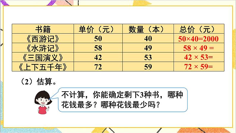 第九单元 第一课时 两位数乘两位数 除数是一位数的除法课件第6页