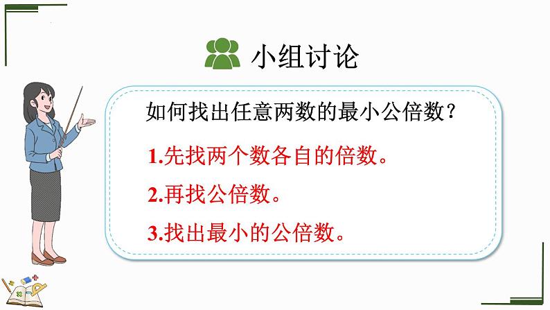 人教版五年级下册数学4.5.1 最小公倍数及其求法（课件）第8页