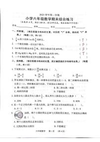 广州荔湾区2023-2024六年级上册数学期末试卷及答案