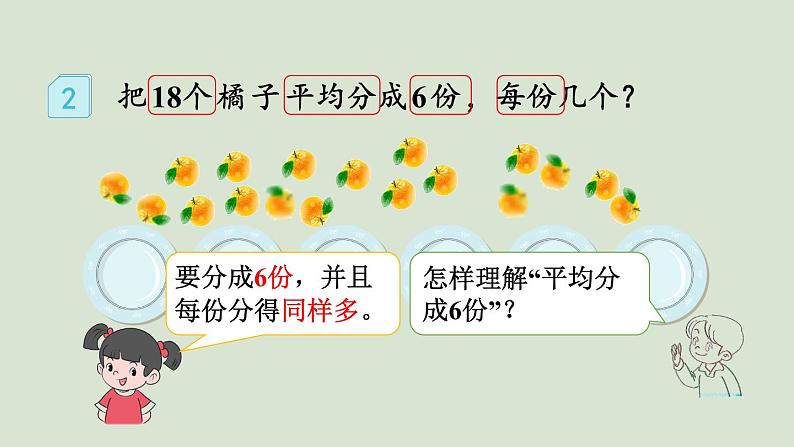 人教版数学二年级下册2.1.2 按指定的份数平均分 课件03