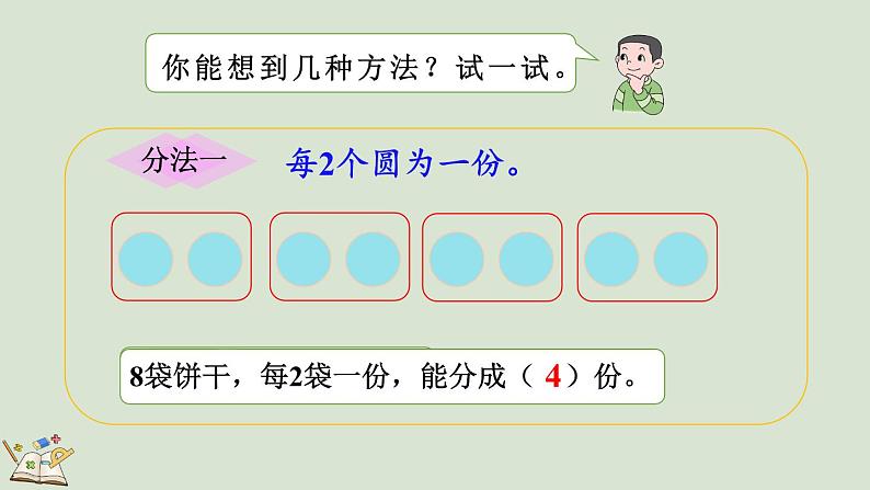 人教版数学二年级下册2.1.3 按每几个一份平均分 课件04