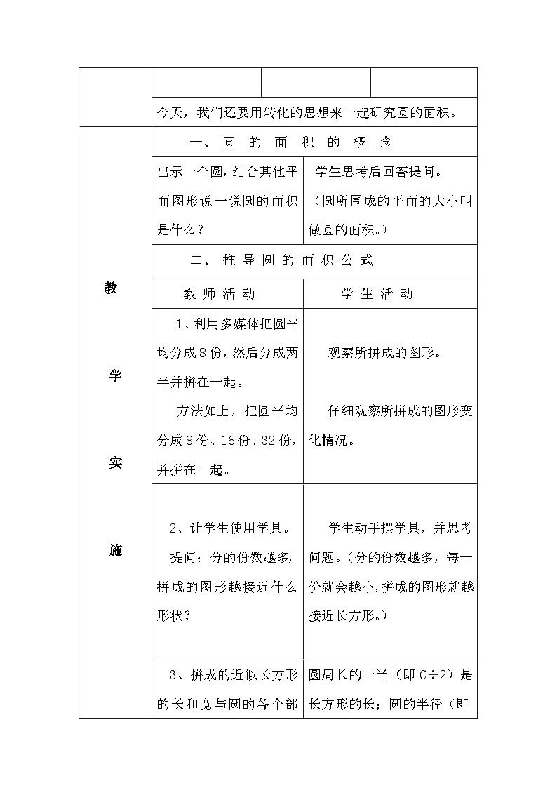 圆的面积（教学设计）-2023-2024学年六年级上册数学人教版第2页
