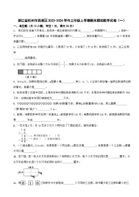 浙江省杭州市西湖区2023-2024学年三年级上学期期末模拟数学试卷（一）