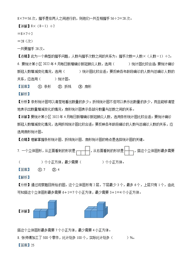 53，2023-2024学年陕西省西安市未央区北师大版六年级上册期末测试数学试卷第3页