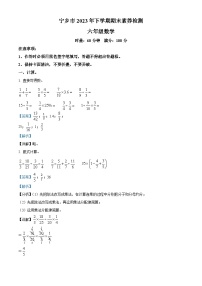 2023-2024学年湖南省长沙市宁乡市人教版六年级上册期末测试数学试卷