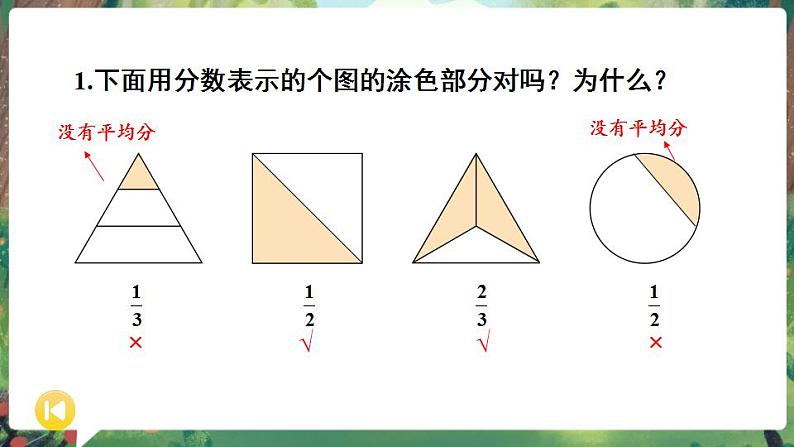 冀教版三年级数学下册教学课件 第八单元 分数的初步认识 整理与复习03