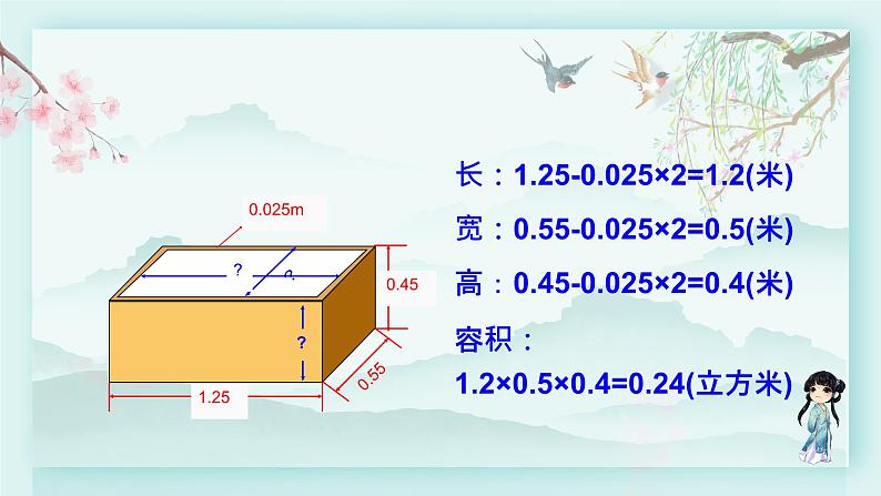 冀教版五年级数学下册教学课件 第五单元  长方体和正方体的体积第二课时 容积问题04