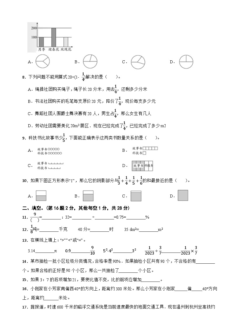 浙江省温州市鹿城区2022-2023学年六年级上学期数学期末试卷第2页