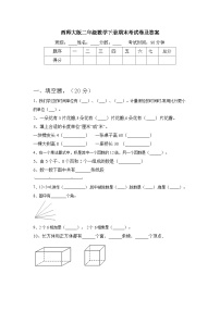 期末考试卷（试题）-2023-2024学年西师大版二年级数学下册