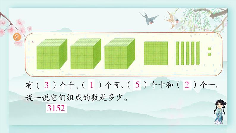 人教版二年级数学下册 第七单元 万以内数的认识     练习十七(教学课件)第3页