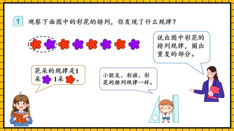 【新课标】人教版数学一年级下册 7.1《找规律(一)》课件+教案+分层练习08