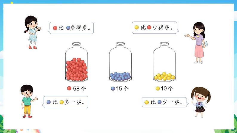 【新课标】人教版数学一年级下册 4.5《多些 少些》课件08