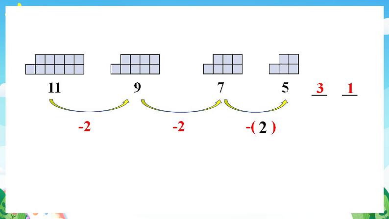 【新课标】人教版数学一年级下册 7.2《找规律(2)》课件07