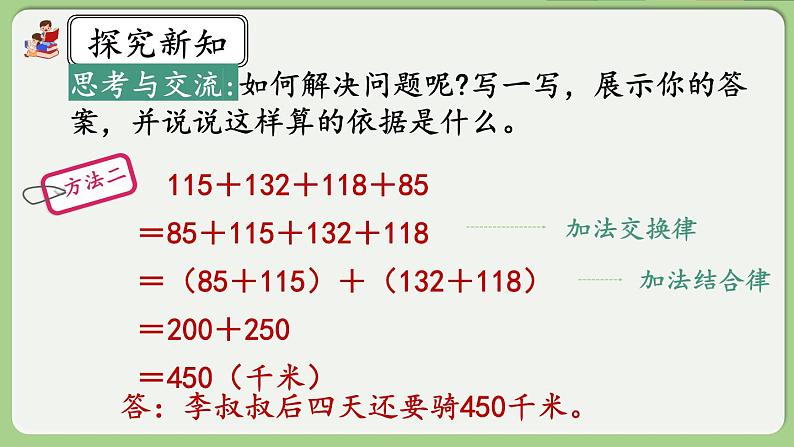 人教版数学四年级下册 3.3《加法运算律的应用》课件+教案+练习06