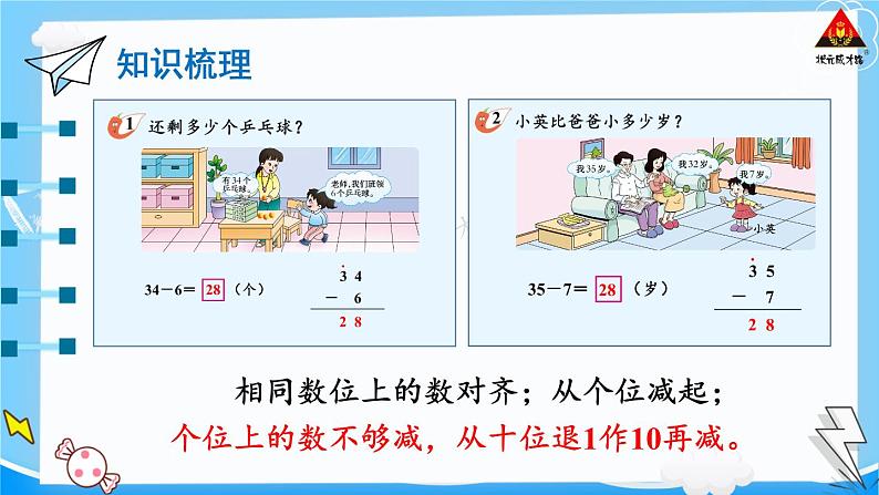 西师大版一年级数学下册精品课件 七 100以内的加法和减法（二）  第3课时 练习课 (课件)第2页