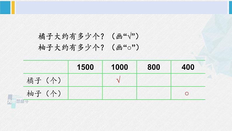 西南师大版二年级数学下册 一 万以内数的认识4. 较大数的估计 (课件)第3页