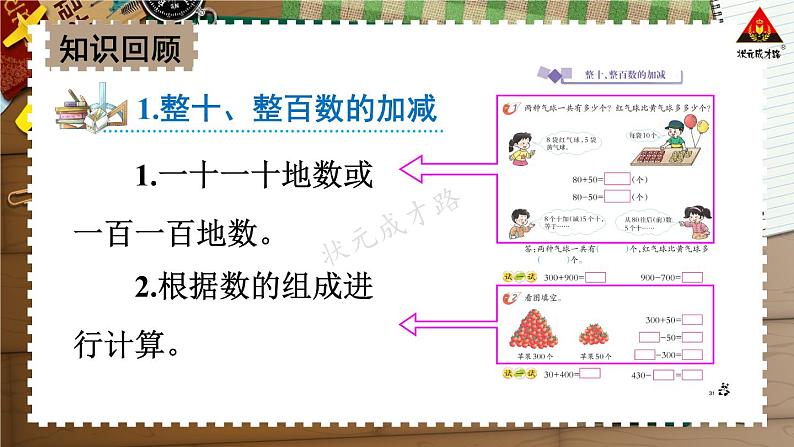 西南师大版二年级数学下册 八 总复习      2.三位数的加减法 (课件)第3页