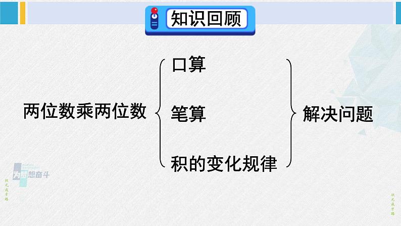 西南师大版三年级数学下册 1 两位数乘两位数的乘法       整理与复习 (课件)第2页