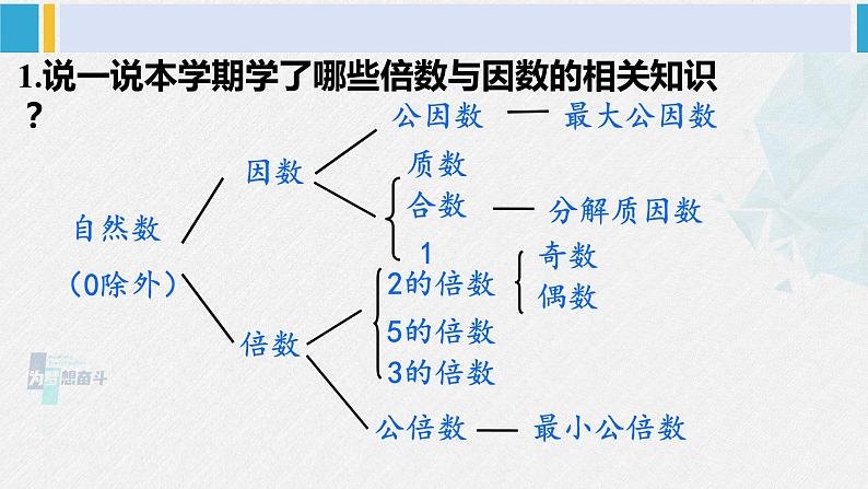 西南师大版五年级数学下册 7 总复习 倍数与因数 (课件)第2页