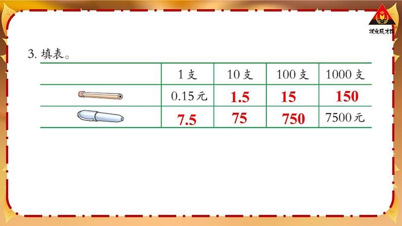 西南师大版四年级数学下册 5 小数       练习十五 (课件)第3页