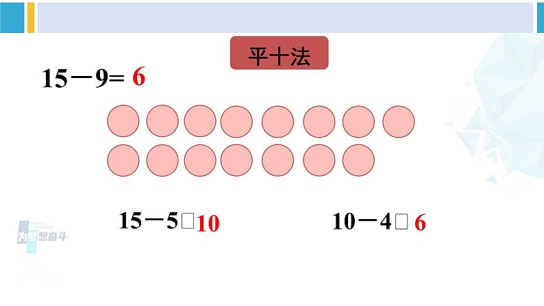 人教版一年级下册数学下册 2 20以内的退位减法 第1课时 十几减9（课件）05