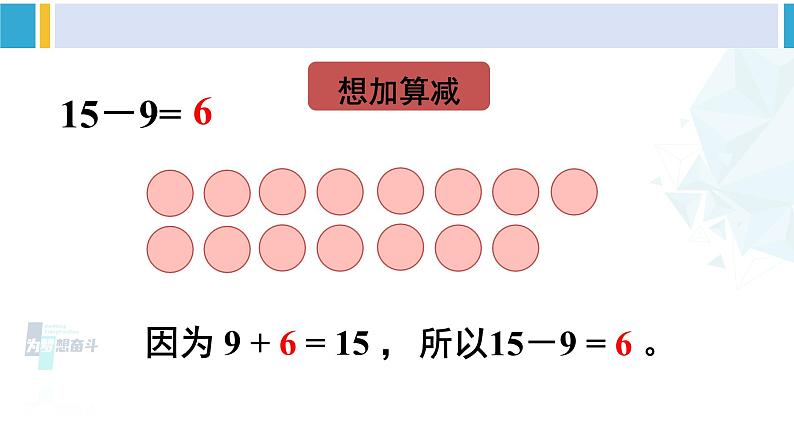 人教版一年级下册数学下册 2 20以内的退位减法 第1课时 十几减9（课件）06