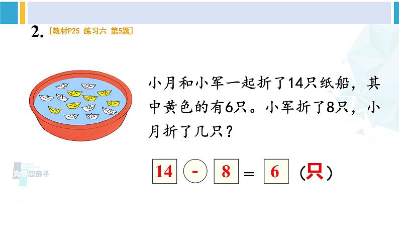 人教版一年级下册数学下册 2 20以内的退位减法 练习课（整理与复习）（课件）第7页