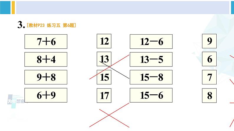 人教版一年级下册数学下册 2 20以内的退位减法 练习课（第5-6课时）（课件）第4页