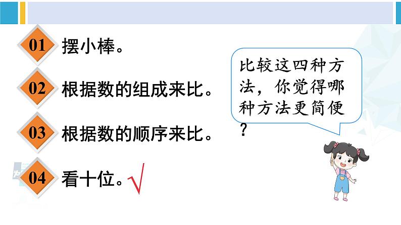 人教版一年级下册数学下册 4 100以内数的认识  第4课时 比较大小（1）（课件）第8页