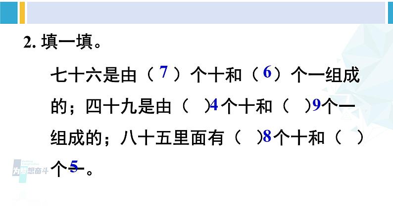 人教版一年级下册数学下册 4 100以内数的认识  第2课时 读数和写数（课件）03