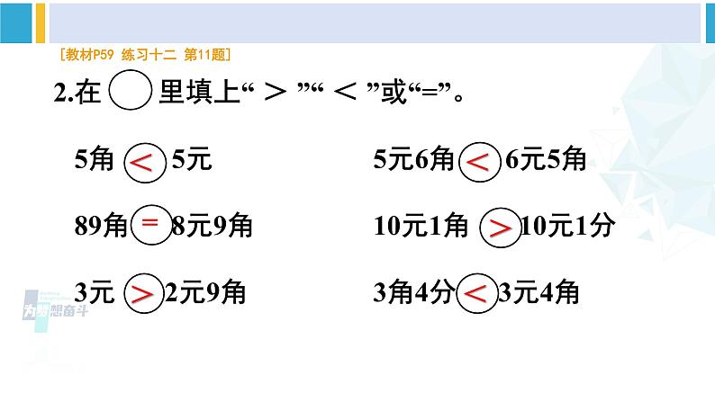 人教版一年级下册数学下册 5 认识人民币   练习课（课件）第7页