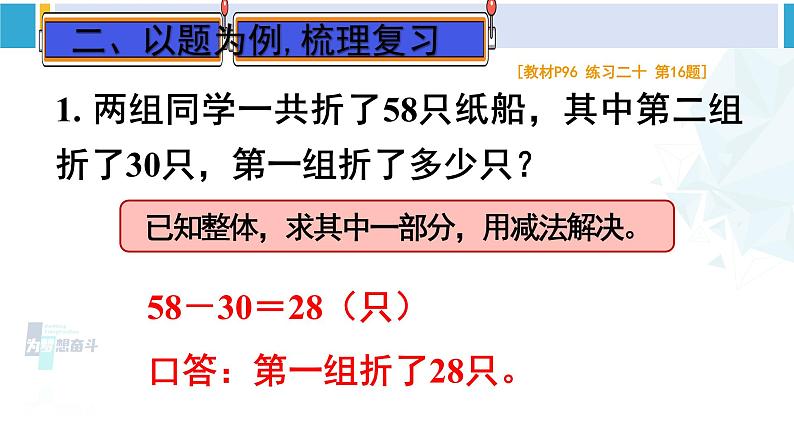 人教版一年级下册数学下册 8 总复习 第4课时 解决问题（课件）第4页