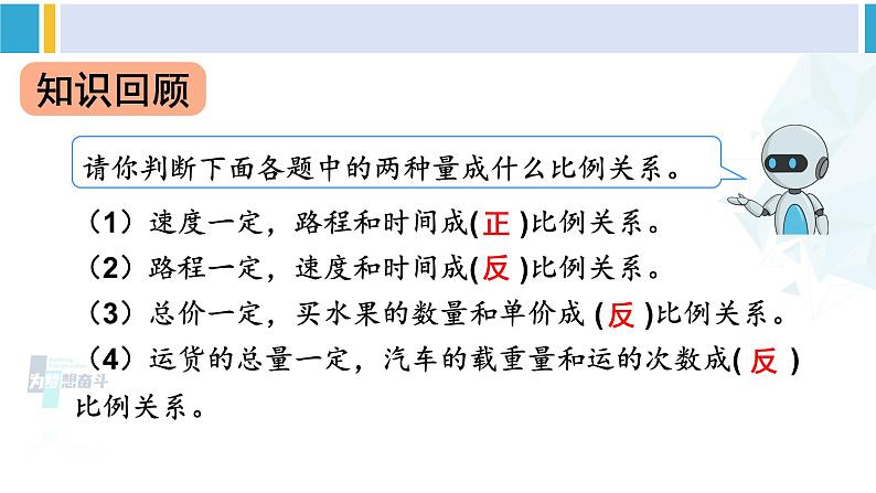 人教版六年级下册数学下册 4 比例  第6课时 用比例解决问题（2）（课件）第2页