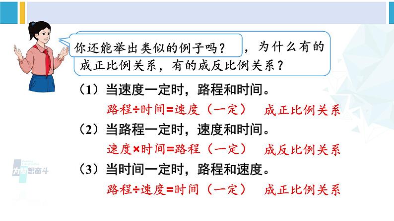 人教版六年级下册数学下册 4 比例  练习课（正比例和反比例）（课件）第3页