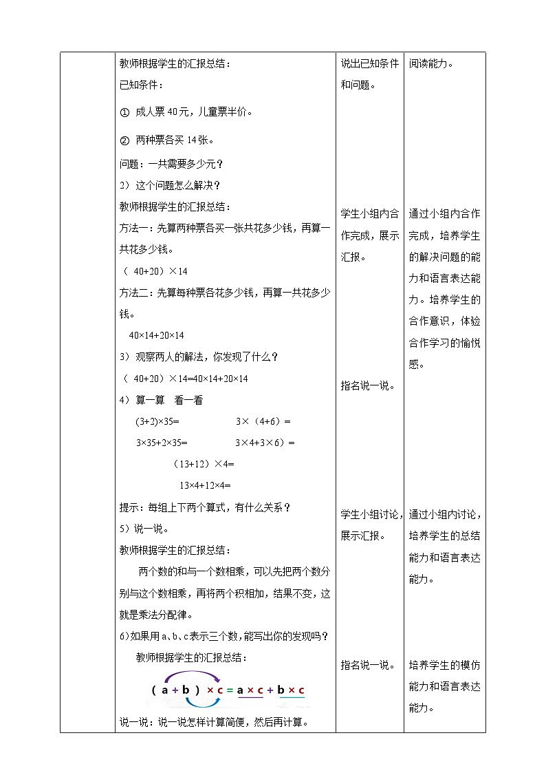 四下第二单元第三课时乘法运算律及简便运算（教学设计）02