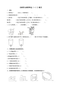 小学数学西师大版五年级下册体积与体积单位一课一练