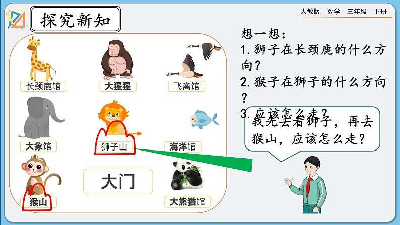 人教版数学三年级下册 1.4《认识简单的路线图》课件+教案+练习07