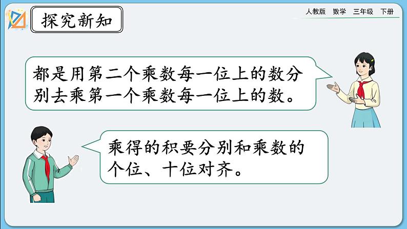 人教版数学三年级下册 4.2.1《两位数乘两位数（不进位）的笔算方法》课件+教案08