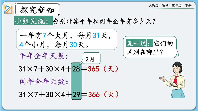 人教版数学三年级下册 6.2《平年、闰年》课件+教案+练习04