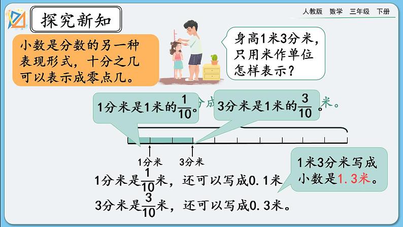 人教版数学三年级下册 7.1《小数的初步认识》课件+教案+练习07