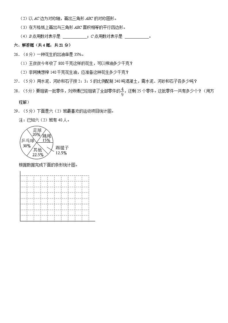 河南省周口市项城市2022-2023学年六年级下学期期末数学试卷03
