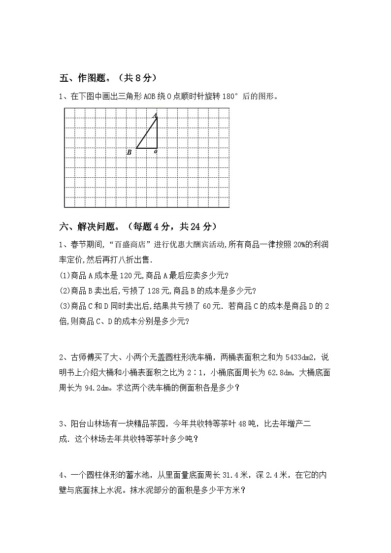 小升初复习（试题）-2023-2024学年六年级下册数学北师大版第3页