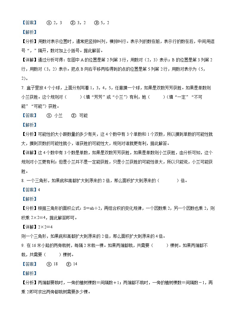 86，2023-2024学年湖南省岳阳市城区人教版五年级上册期末测试数学试卷第3页