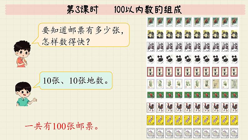 冀教版数学一年级下册 第3单元   第3课时   100以内数的组成  PPT课件第5页