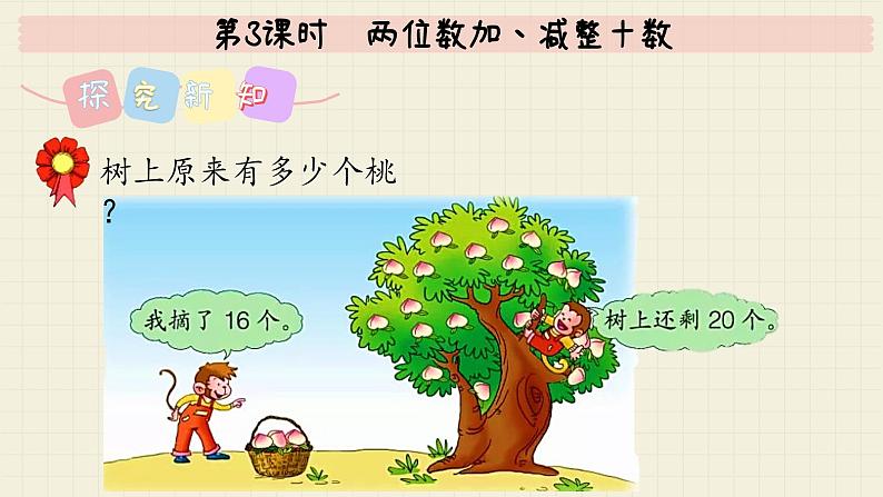 冀教版数学一年级下册 第5单元   第3课时  两位数加、减整十数  PPT课件第4页