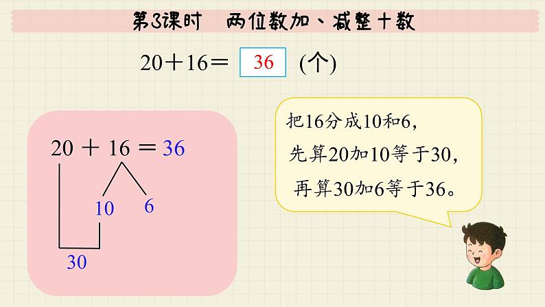 冀教版数学一年级下册 第5单元   第3课时  两位数加、减整十数  PPT课件第8页