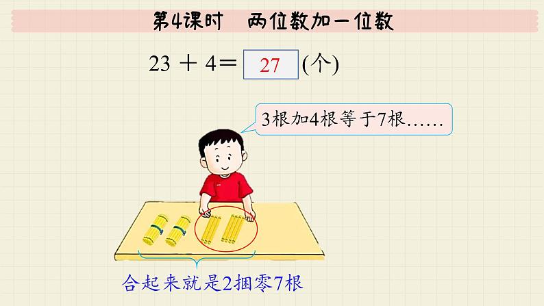 冀教版数学一年级下册 第5单元   第4课时  两位数加一位数  PPT课件第5页