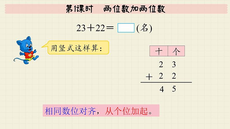 冀教版数学一年级下册 第7单元   第1课时  两位数加两位数  PPT课件第7页