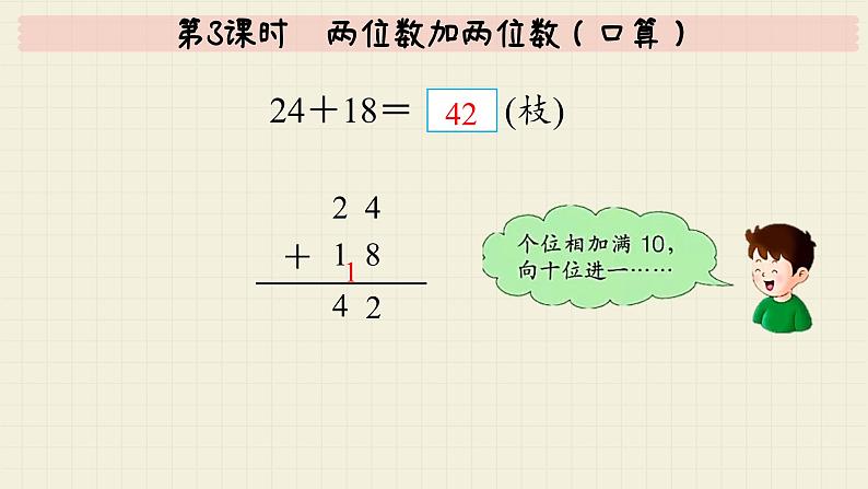 冀教版数学一年级下册 第7单元   第3课时  两位数加两位数（口算）  PPT课件第5页