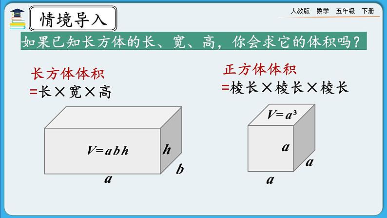 人教版数学五年级下册 3.3.3《长方体、正方体体积公式的应用》PPT课件第2页